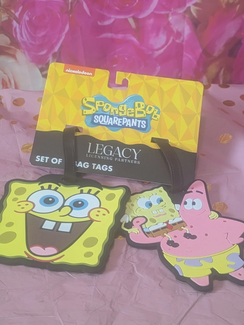SpongeBob SquarePants Luggage Tags - Yellow & Pink